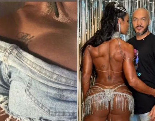 Gracyanne Barbosa ganha massagem e deixa à mostra tatuagem íntima feita para Belo