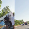 Caminhão tomba na BR-222 após motorista tentar evitar colisão entre Piripiri e São João