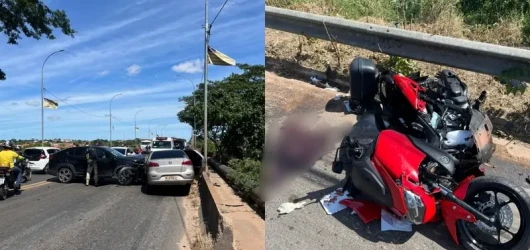 Homem perde a perna em acidente envolvendo cinco veículos na Ponte do Tancredo Neves