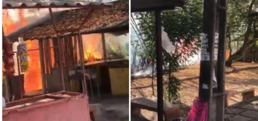 Incêndio às margens do Rio Poti mobiliza funcionários de shopping em Teresina