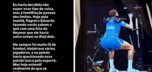Influenciadora relata fim de casamento após flagrar marido no banheiro com foto de Neymar