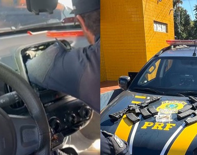 Três fuzis são apreendidos em fundo falso de carro na BR-316; motorista é preso em Picos