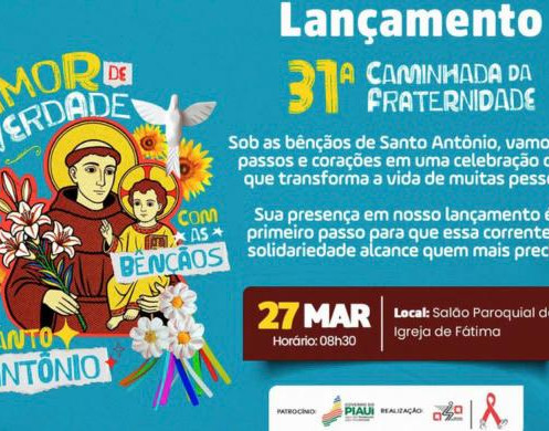 Caminhada da Fraternidade 2026 será realizada em 13 de junho, com tema inspirado em Santo Antônio