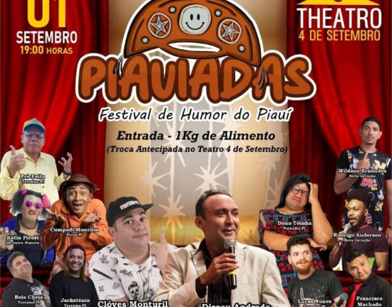 Theatro 4 de Setembro receberá festival de humor Piauiadas