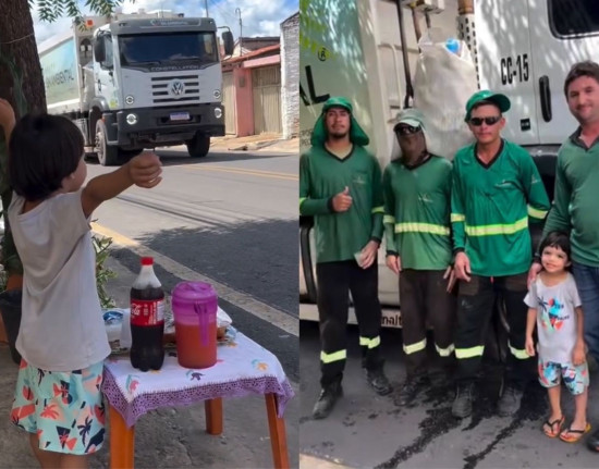 Dia do Gari: menino que admira garis faz homenagem aos profissionais em Parnaíba