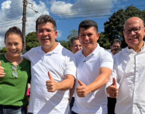 Rubens Vieira acompanha Rafael Fonteles em inauguração de asfaltamento em Agricolândia