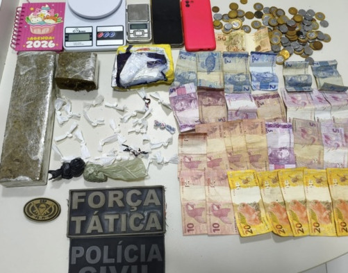 Casal é preso suspeito de usar duas casas para tráfico de drogas em Floriano