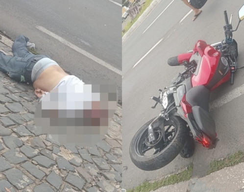Motociclista morre após colisão com carro no cruzamento das avenidas Frei Serafim e Miguel Rosa, em