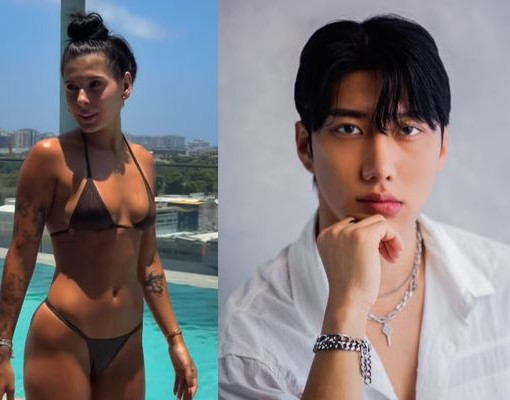 De biquíni, Ana Castela ganha cantada de influencer coreano e agita a web