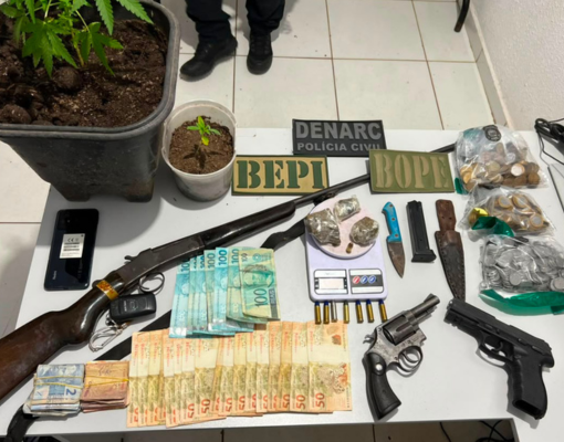 Polícia prende quatro e apreende armas, drogas e veículo em operação no Sul