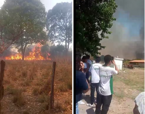 Incêndio atinge matagal na UFPI e aulas na universidade são canceladas