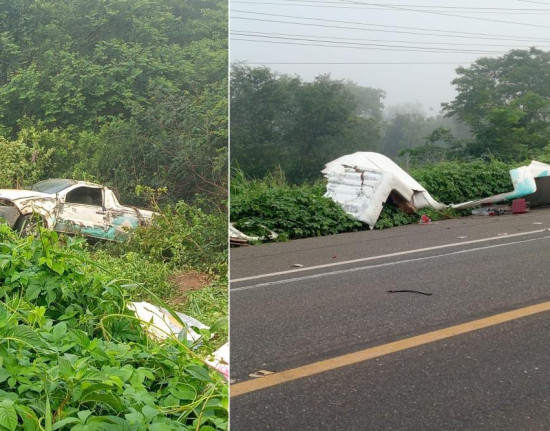 Colisão entre ambulância e caminhão deixa idosa morta na BR-135, no Sul do Piauí