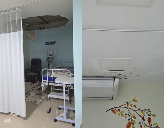 Forro de gesso desaba em setor oncológico do HGV na capital