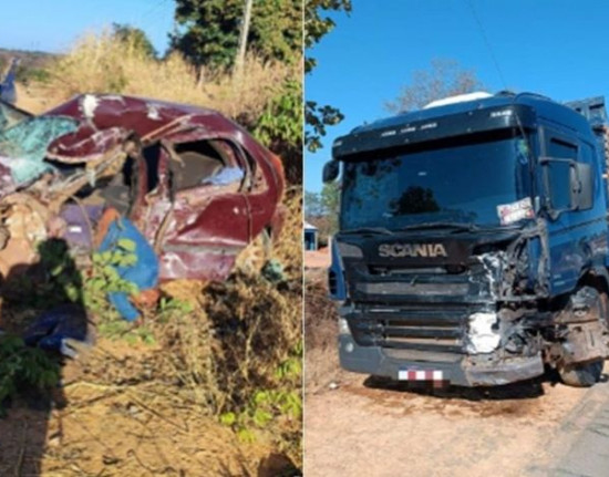 Homem morre em acidente entre carro e caminhão na BR-135 no Sul do Piauí