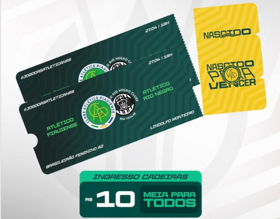 Ingressos à venda para Atlético Piauiense x Rio Negro pela Série A2, veja como comprar