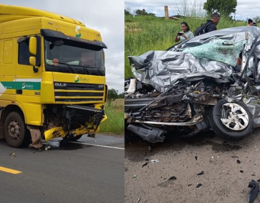 Acidente entre caminhão e carro deixa quatro mortos na BR-343 Campo Maior