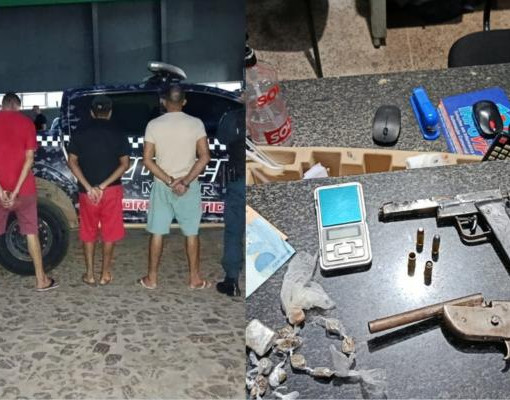 Polícia prende três suspeitos e apreende armas e drogas em Piripiri