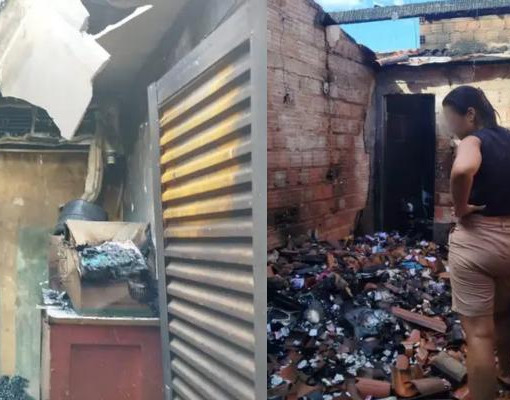Incêndio destrói residência e provoca desabamento de teto na zona Norte de Teresina