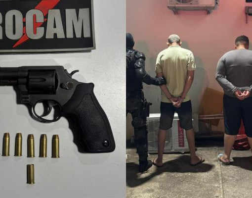 PM apreende arma de fogo e conduz dois suspeitos durante patrulhamento na zona Sul de Teresina