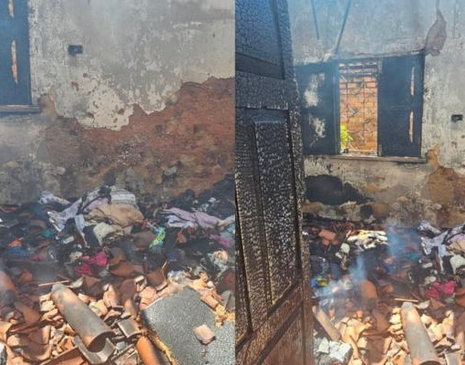 Casa fica parcialmente destruída após incêndio na zona Norte de Teresina
