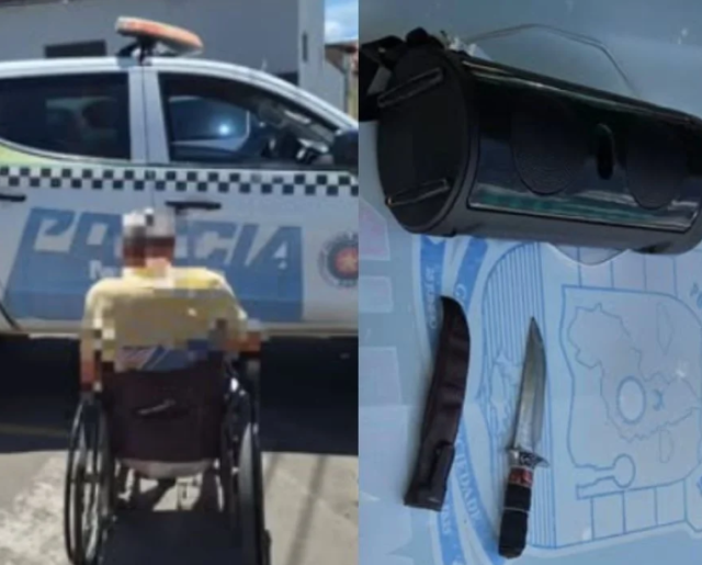 Cadeirante é preso suspeito de ameaças e perturbação em Pio IX