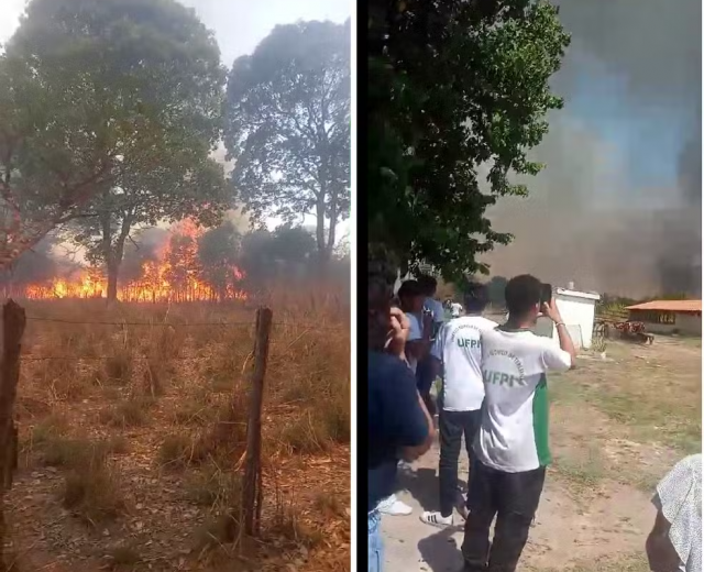 Incêndio atinge matagal na UFPI e aulas na universidade são canceladas