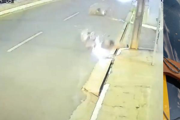 Motociclista foge de abordagem e atropela idoso em alta velocidade em Teresina