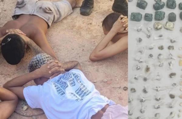 PM prende quatro suspeitos de tráfico durante patrulhamento no bairro Cidade Nova, em Timon