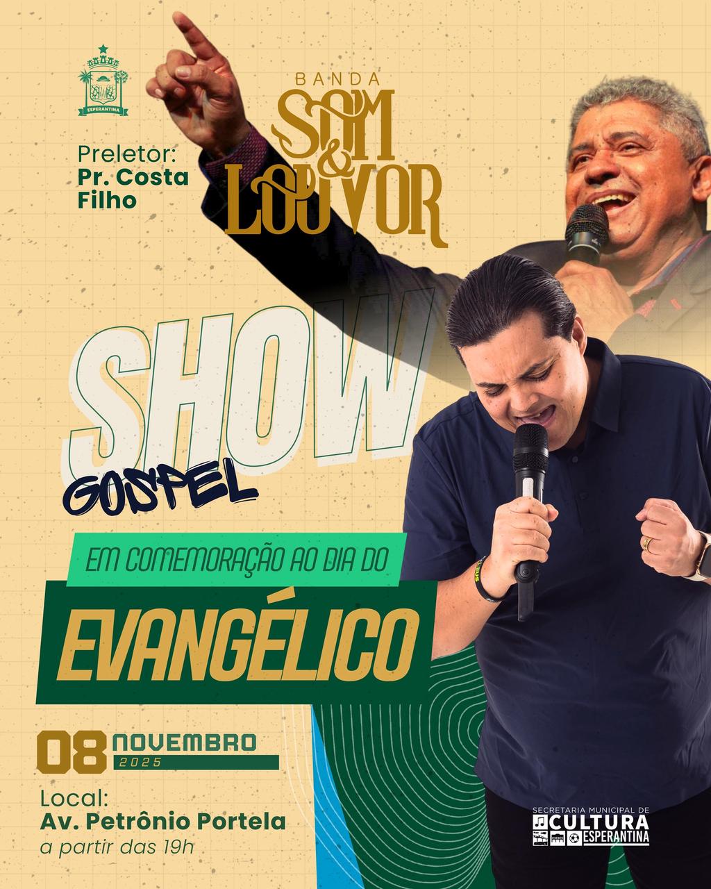 Show Gospel em alusão ao Dia do Evangélico acontecerá em Esperantina