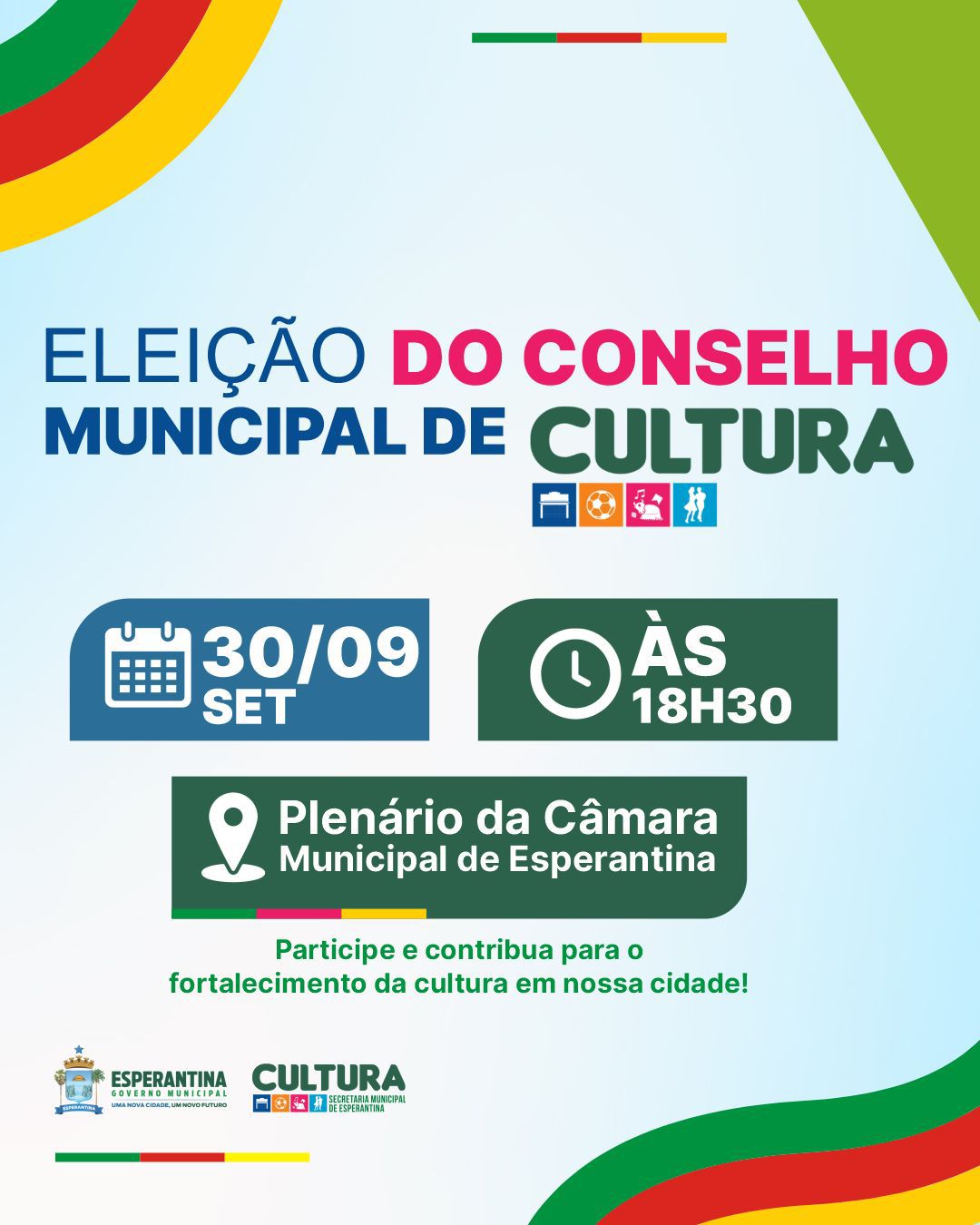 Assembleia do Conselho Municipal de Cultura acontece em Esperantina no dia 30 de setembro