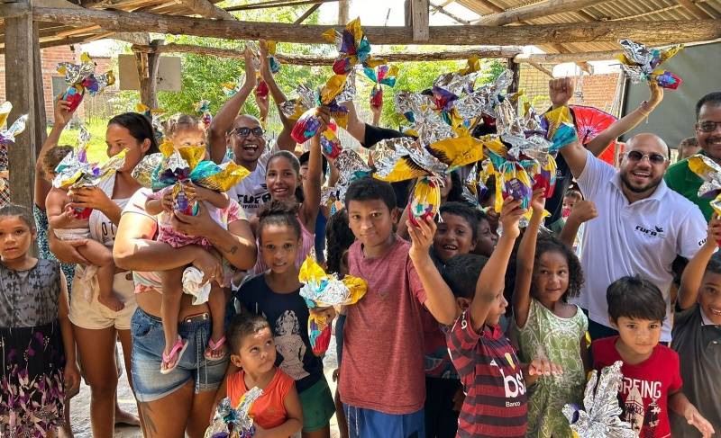 CUFA Piauí e Cacau Show distribuem Ovos de Páscoa no Lindalma Soares