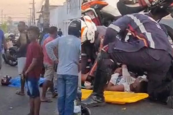 Homem morre e neto fica ferido após carro em alta velocidade atingir moto na zona Sul