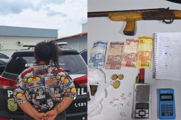 Mulher é presa por tráfico e posse de arma em operação policial em São Pedro do Piauí