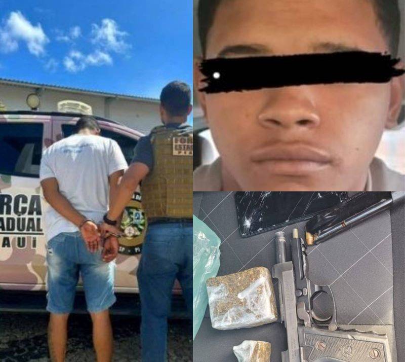 Homem com mais de 4 mandados de prisão é capturado com drogas e arma em Altos