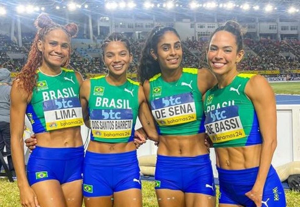 Brasil conquista terceiro lugar no 4 x 400m feminino com atleta piauiense