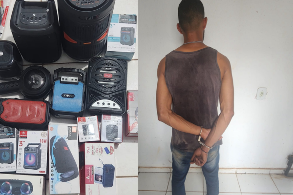 Homem é preso por arrombar loja e roubar caixas de som no Piauí
