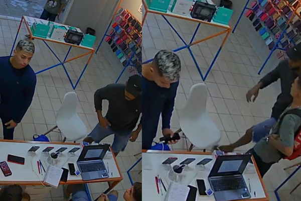 Funcionários de loja de celulares são rendidos por trio de assaltantes no Piauí; assista